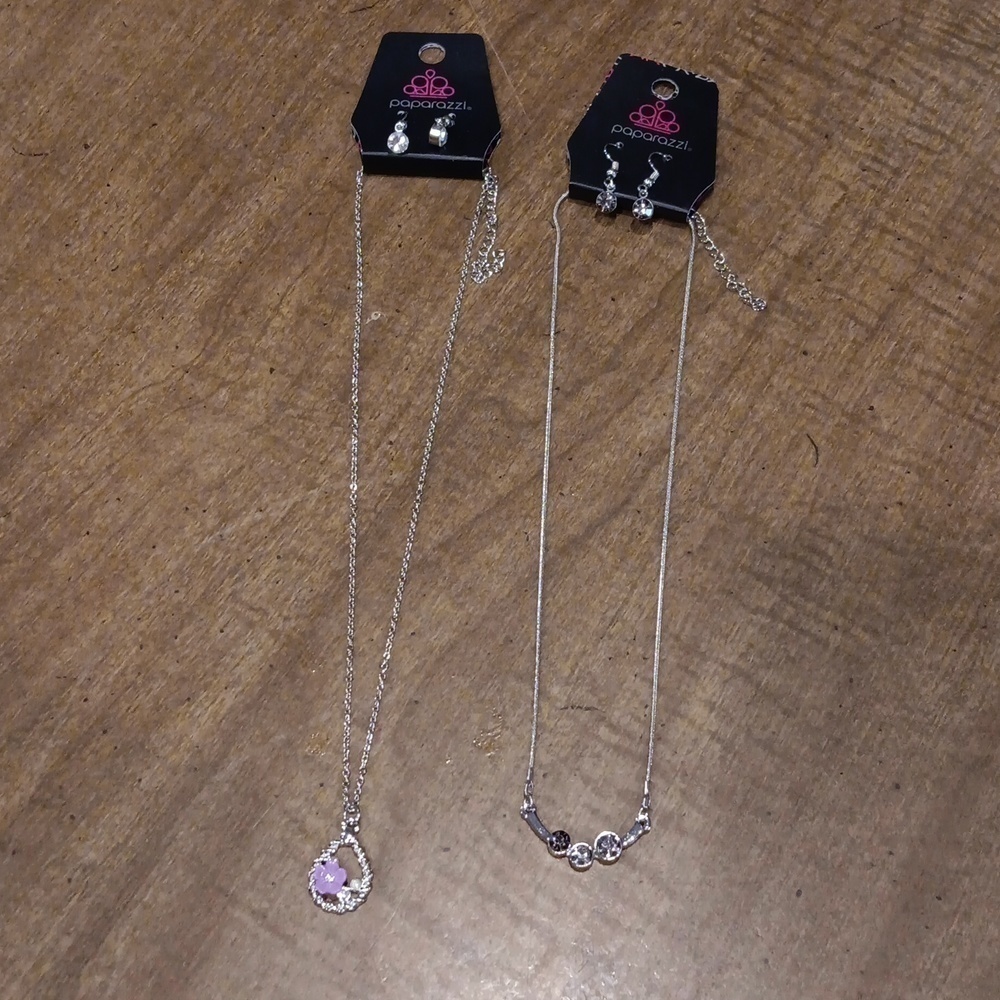 Paparazzi brand jewelry,  necklaces with matching earrings.  Brand new